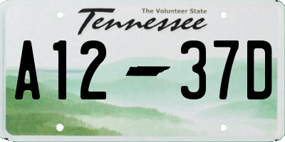 TN license plate A1237D