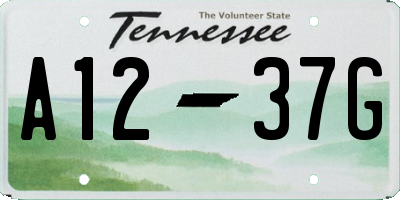 TN license plate A1237G