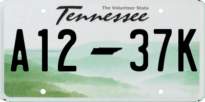 TN license plate A1237K