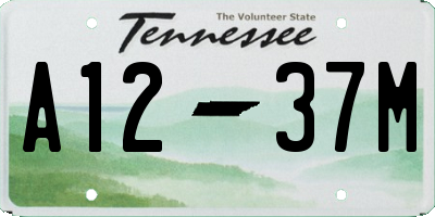 TN license plate A1237M