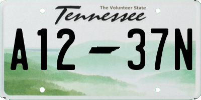 TN license plate A1237N