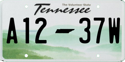 TN license plate A1237W