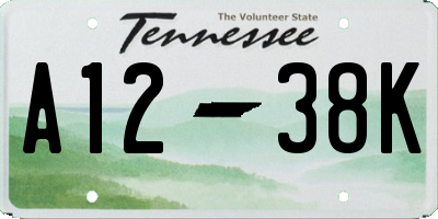 TN license plate A1238K