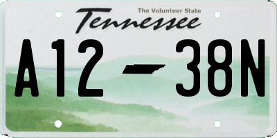 TN license plate A1238N