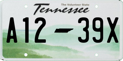 TN license plate A1239X