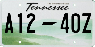 TN license plate A1240Z