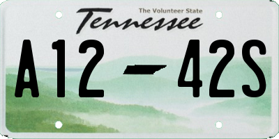 TN license plate A1242S