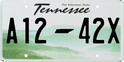 TN license plate A1242X