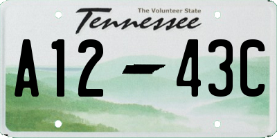 TN license plate A1243C