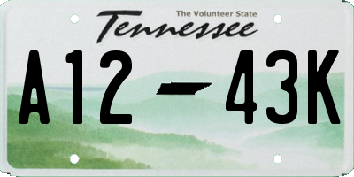 TN license plate A1243K