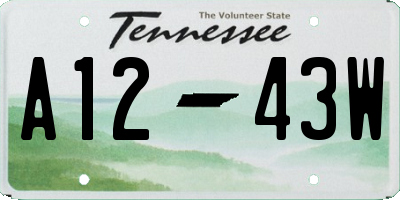 TN license plate A1243W