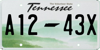 TN license plate A1243X