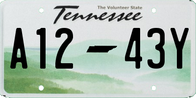 TN license plate A1243Y