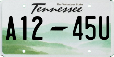 TN license plate A1245U