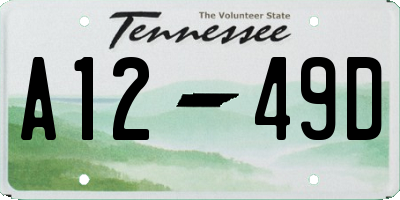 TN license plate A1249D