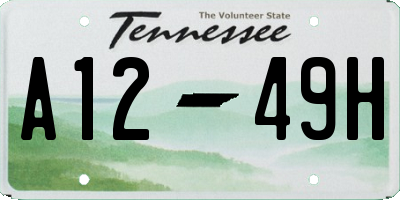 TN license plate A1249H