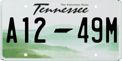 TN license plate A1249M