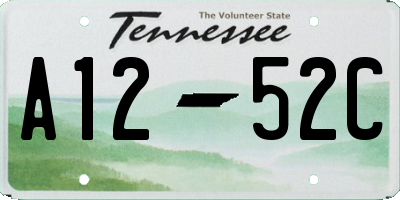 TN license plate A1252C