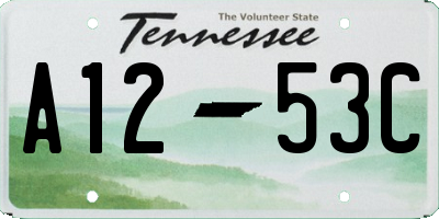 TN license plate A1253C