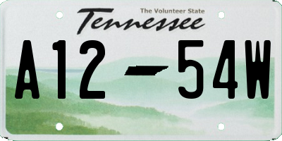 TN license plate A1254W