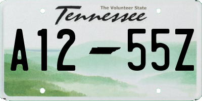 TN license plate A1255Z