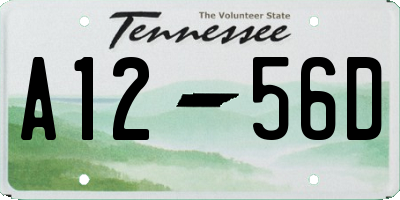 TN license plate A1256D