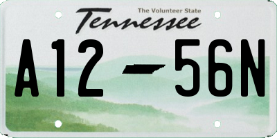 TN license plate A1256N