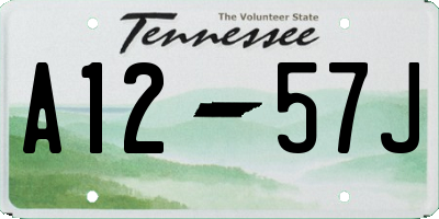 TN license plate A1257J