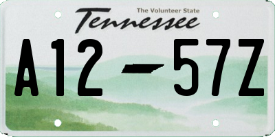 TN license plate A1257Z