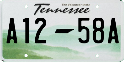 TN license plate A1258A