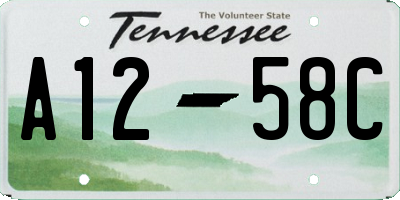 TN license plate A1258C