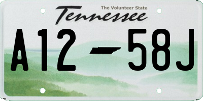 TN license plate A1258J