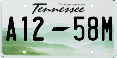 TN license plate A1258M
