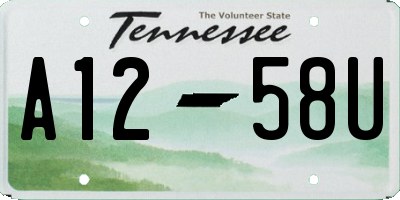 TN license plate A1258U
