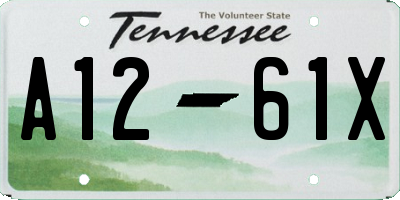 TN license plate A1261X