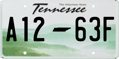 TN license plate A1263F
