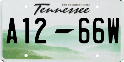 TN license plate A1266W