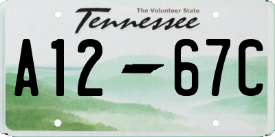 TN license plate A1267C
