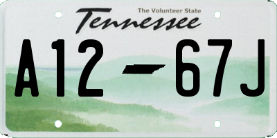 TN license plate A1267J
