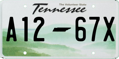 TN license plate A1267X