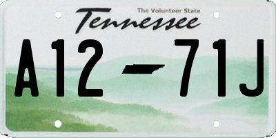 TN license plate A1271J