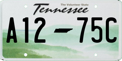 TN license plate A1275C