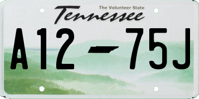 TN license plate A1275J