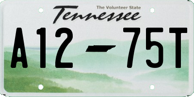 TN license plate A1275T