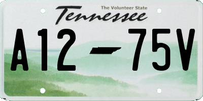 TN license plate A1275V