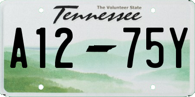 TN license plate A1275Y