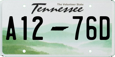 TN license plate A1276D