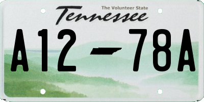 TN license plate A1278A