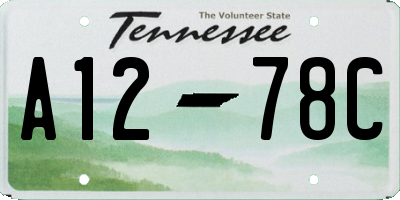 TN license plate A1278C