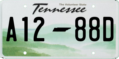 TN license plate A1288D
